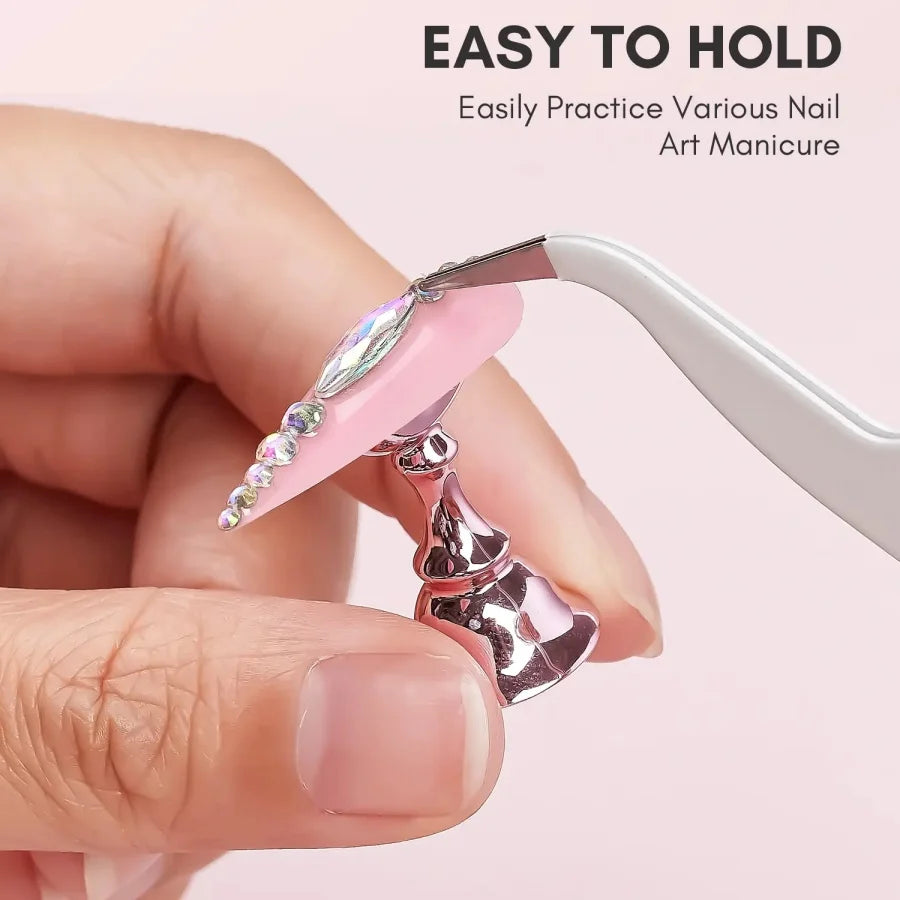 5pcs Nail Holder False Nail Tip Practice Stand Crystal Base Magnetic Holder Nail Art Display For Art Salon DIY & Practice Tools