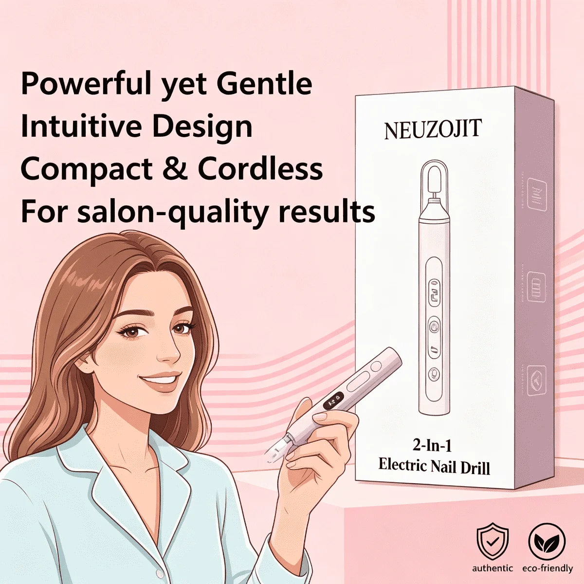 Wireless Electric Nail File Nail Drill Kit, Portable Rechargeable Acrylic Gel Nail Remover Tool, Complete Manicure Pedicure Set for Beginners